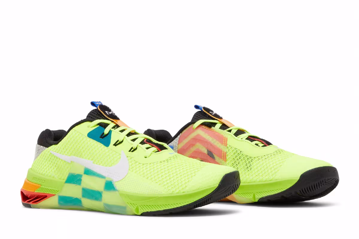 Nike Metcon 7 AMP Volt Bright Spruce Checkered, view 9