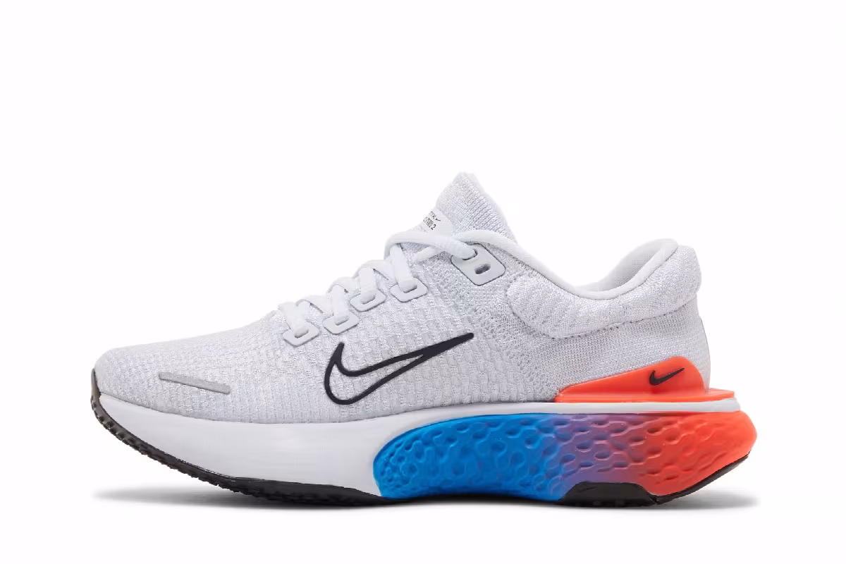 Nike Women's ZoomX Invincible Run Flyknit 2 Grey Crimson Blue, view 4