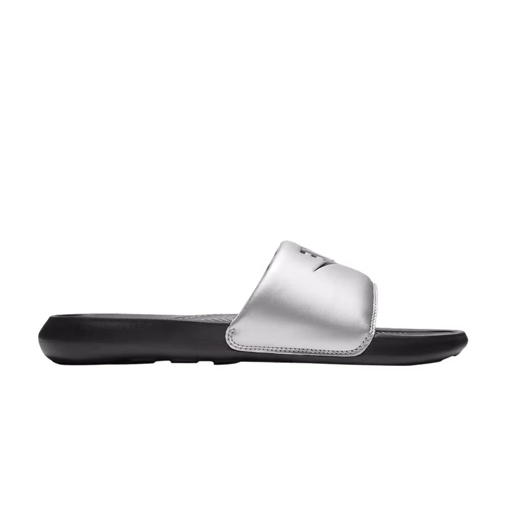 Nike Women's Victori One Slide Black Metallic Silver