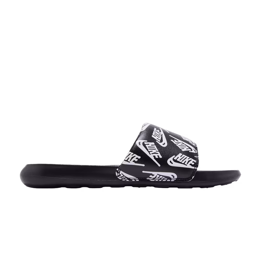 Nike Victori One Slide Repeat Logo - Black White