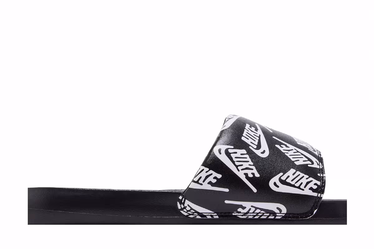 Nike Victori One Slide Repeat Logo - Black White, view 3