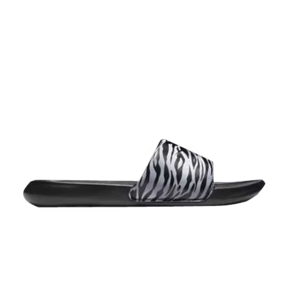 Nike Women's Victori One Printed Slide Black Metallic Silver
