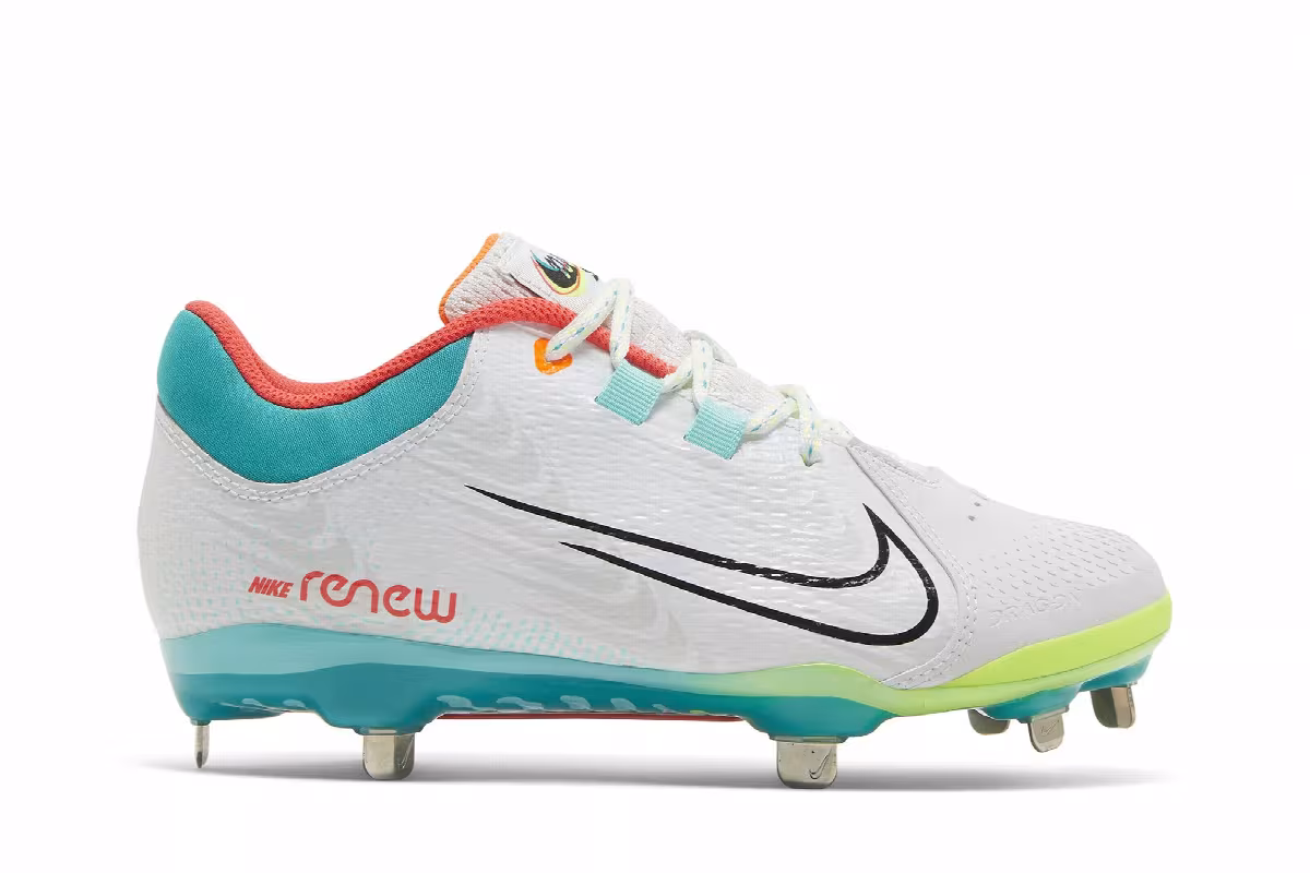 Nike Women's Hyperdiamond 4 Pro White Turbo Green, view 2