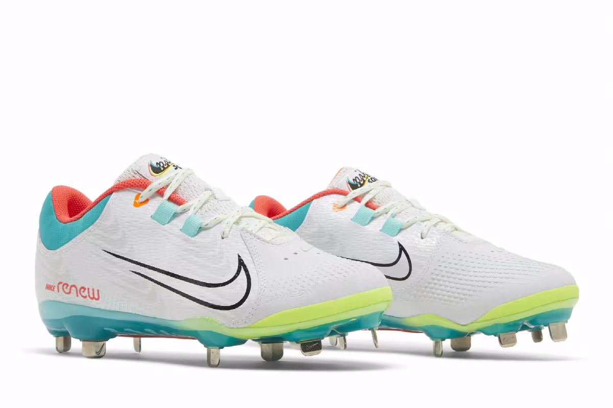 Nike Women's Hyperdiamond 4 Pro White Turbo Green, view 9