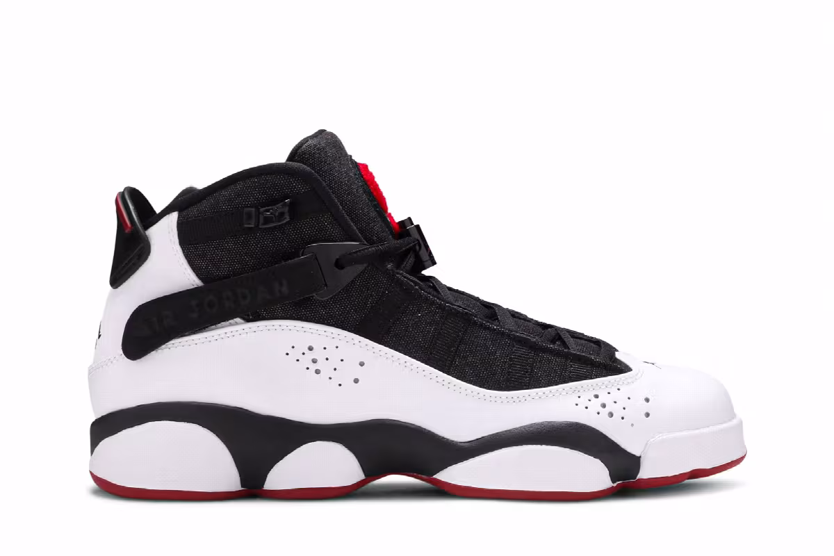 Air Jordan 6 Rings BG Black White Gym Red, view 2