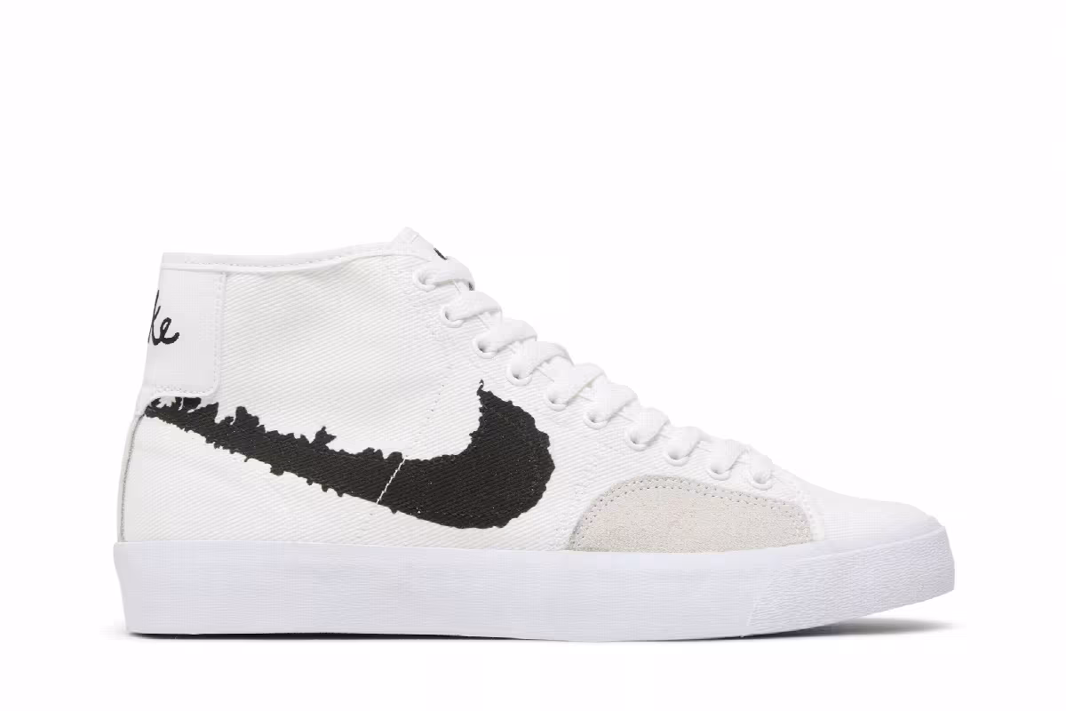 Nike Blazer Court Mid Premium SB White Black, view 2