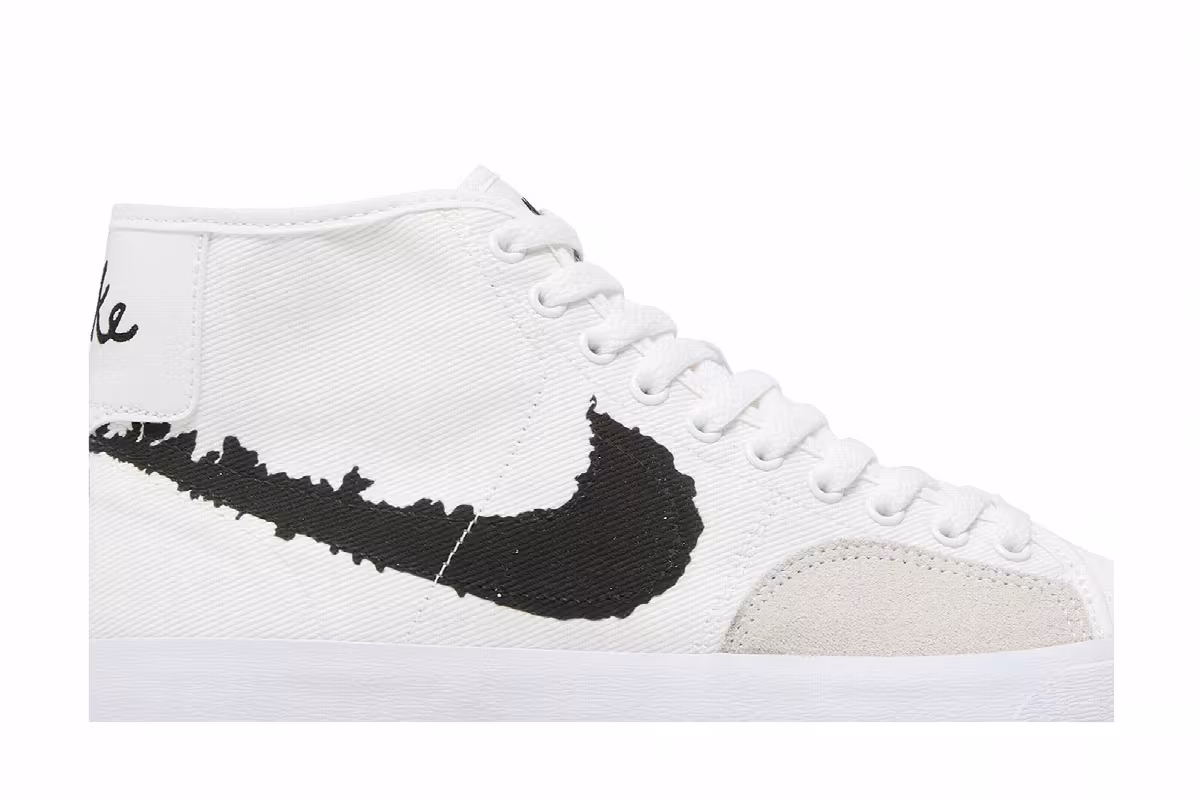 Nike Blazer Court Mid Premium SB White Black, view 3