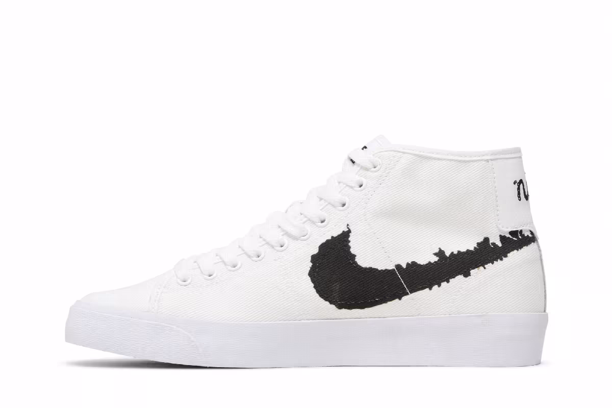 Nike Blazer Court Mid Premium SB White Black, view 4