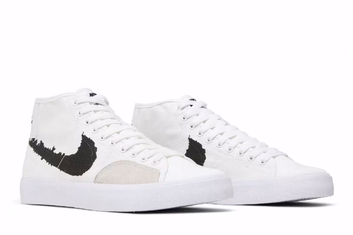 Nike Blazer Court Mid Premium SB White Black, view 9