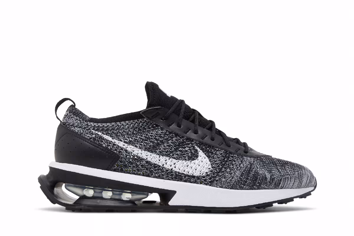 Nike Air Max Flyknit Racer Black White, view 2