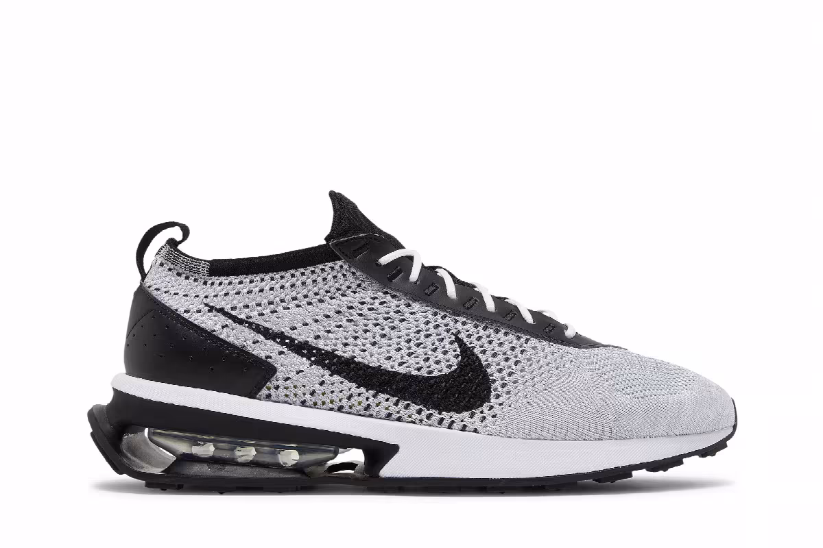 Nike Air Max Flyknit Racer White Black, view 2