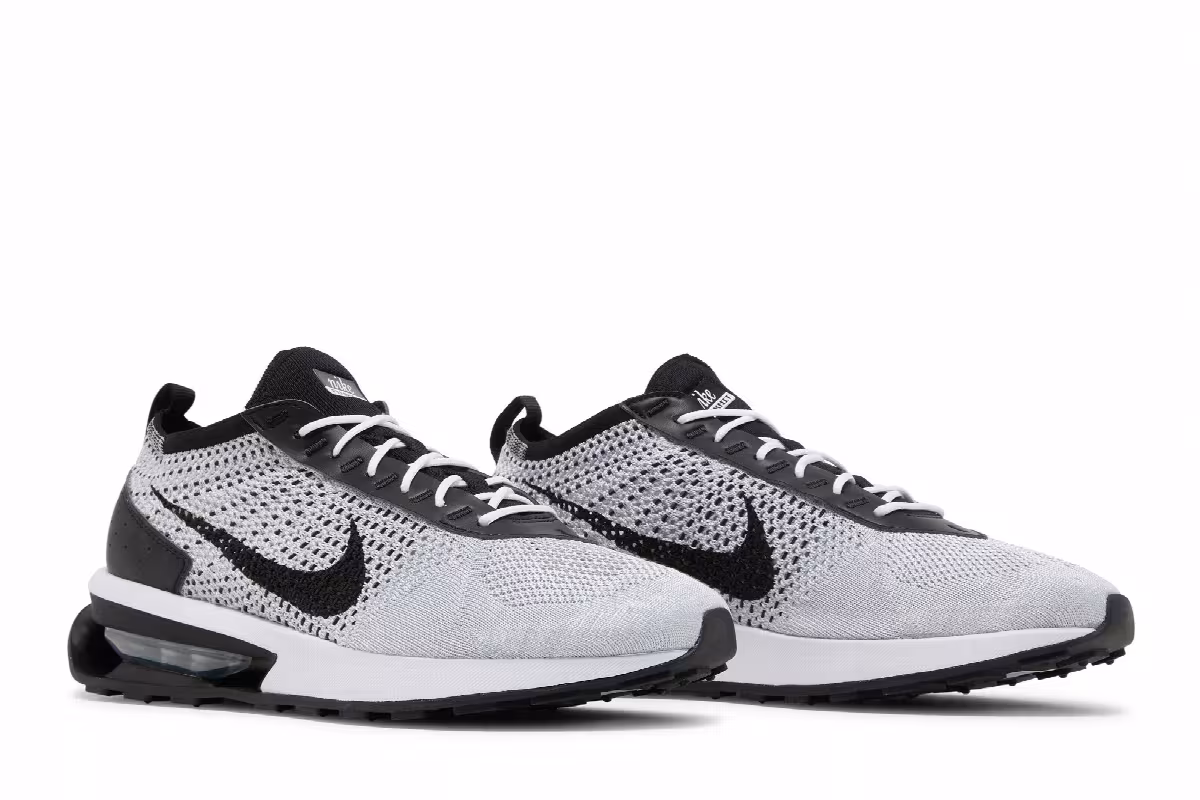 Nike Air Max Flyknit Racer White Black, view 9