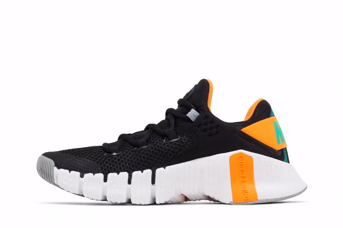 Nike Free Metcon 4 Black Total Orange Emerald, view 4