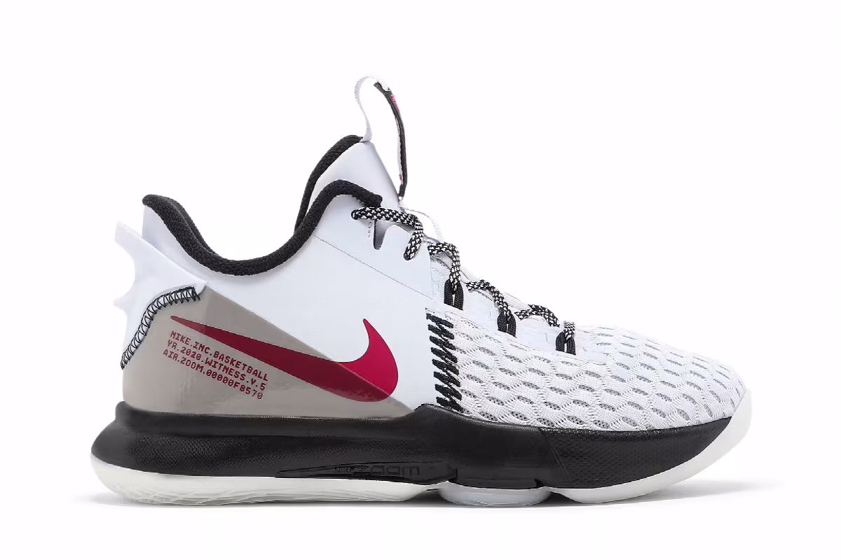 Nike LeBron Witness 5 GS Grey Fireberry, view 2