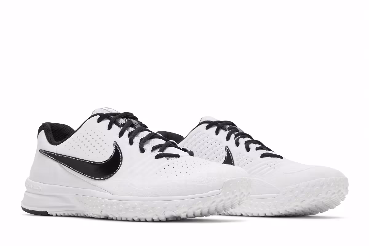 Nike Alpha Huarache Varsity 3 Turf White Black, view 9