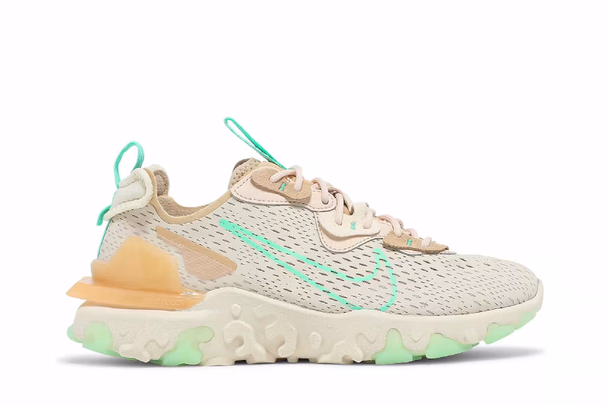 Nike Women's React Vision Pearl White Green Glow, view 2