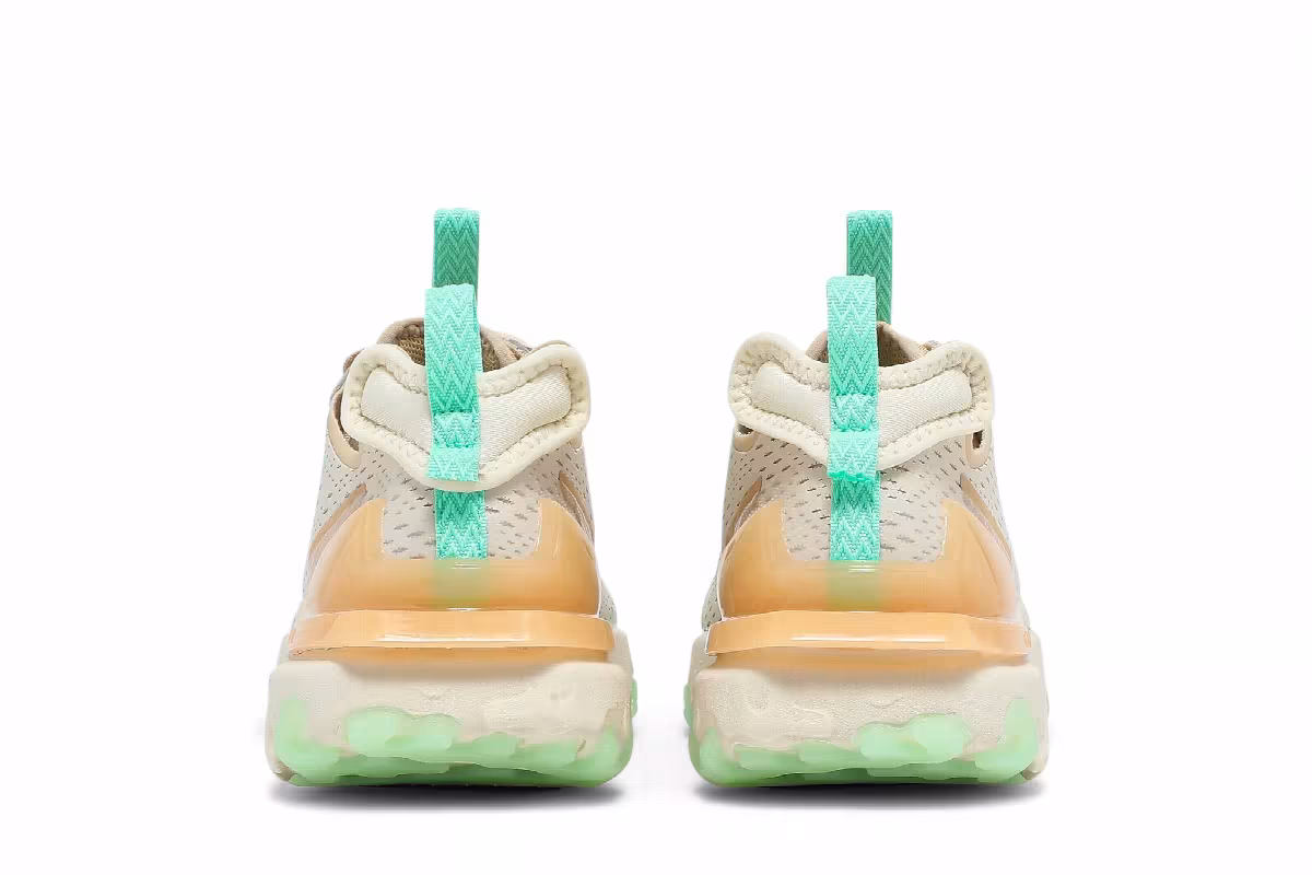 Nike Women's React Vision Pearl White Green Glow, view 7