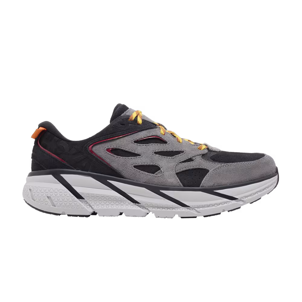 HOKA Clifton L Suede Black Lunar Rock