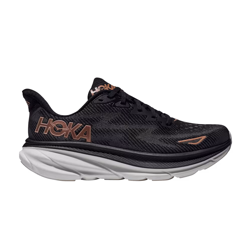 HOKA Women's Clifton 9 Black Rose Gold