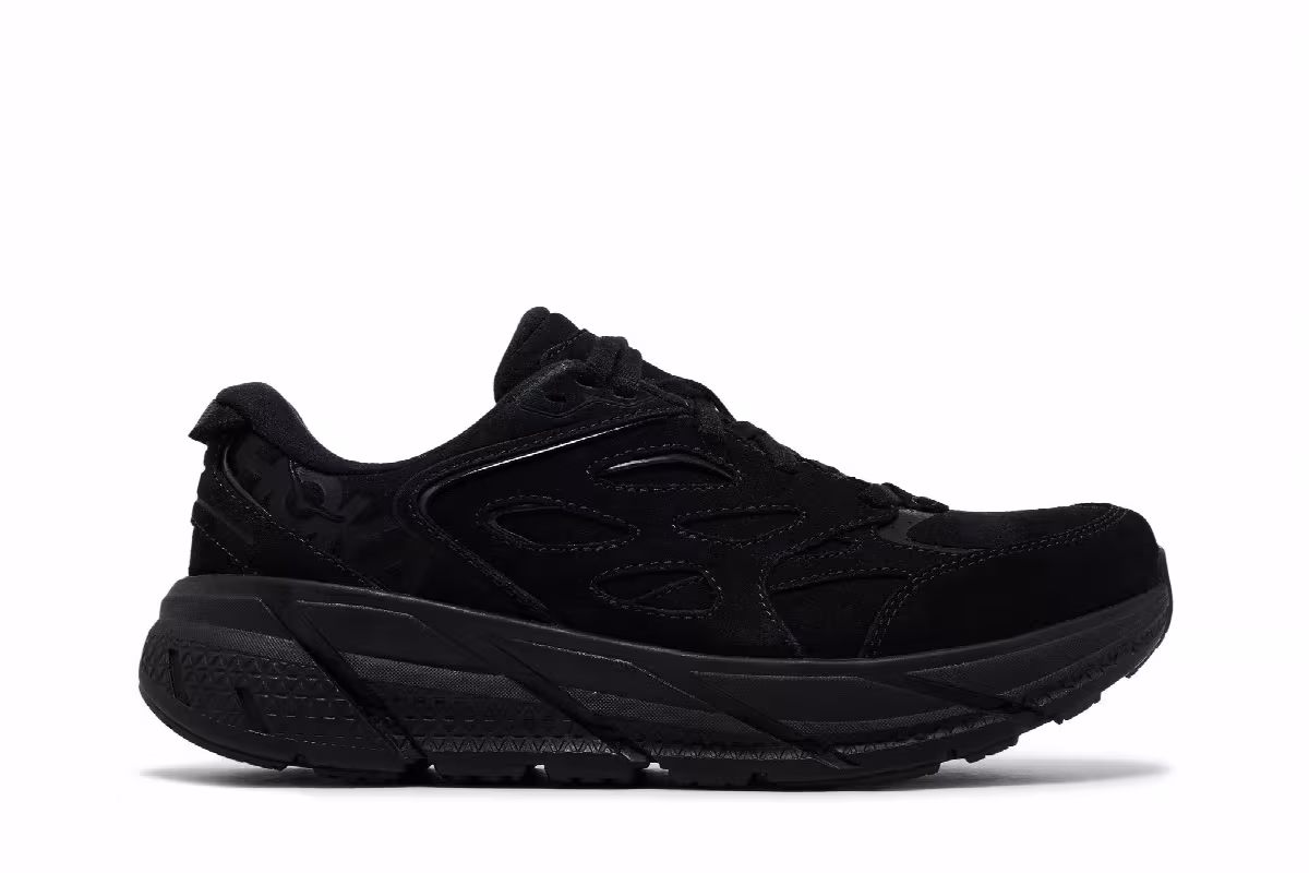 HOKA Clifton L Suede Triple Black, view 2