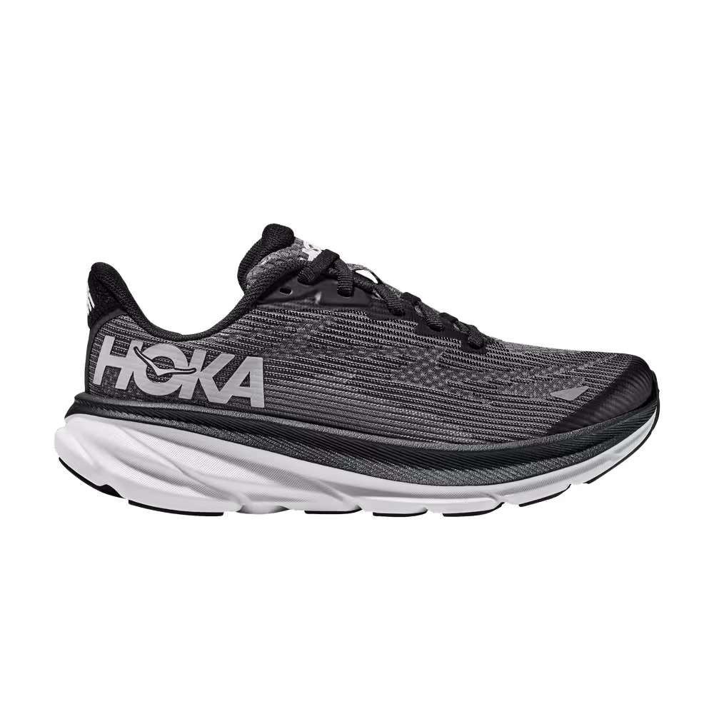 HOKA Clifton 9 Kids Black White