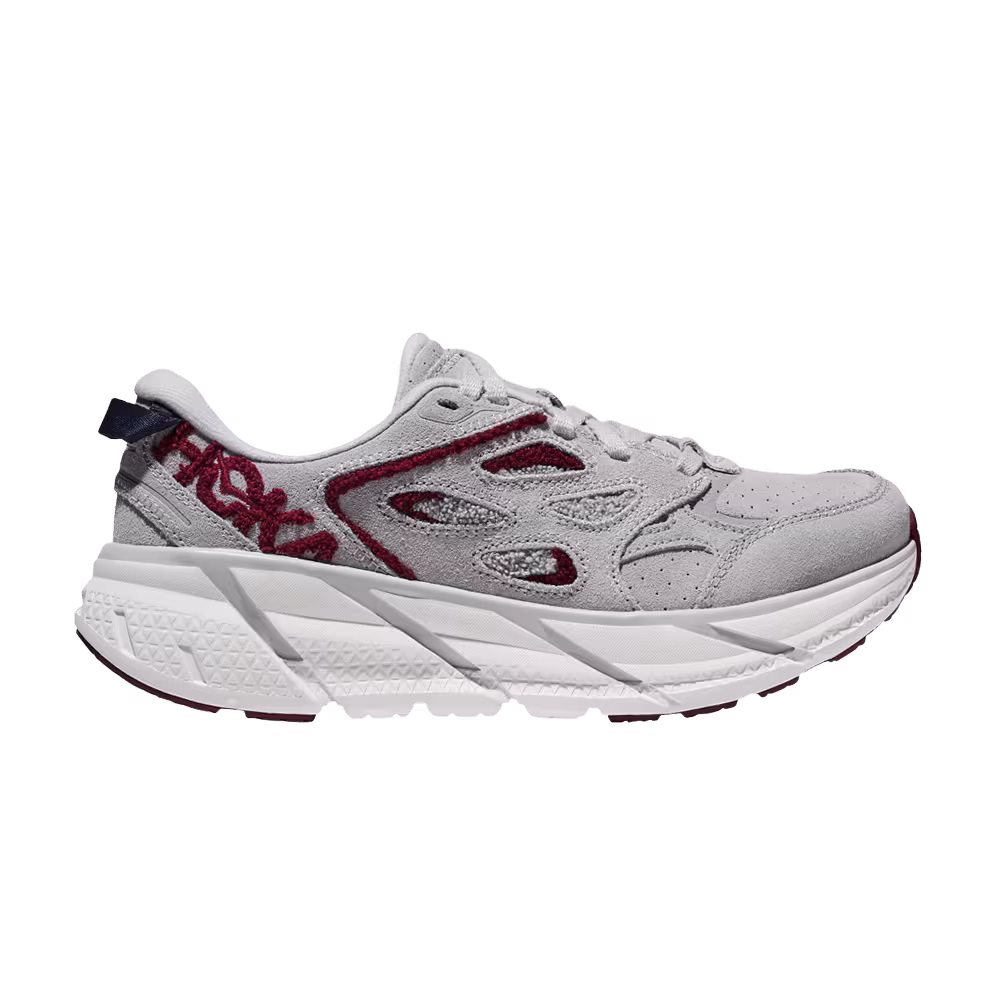 HOKA Clifton L Embroidery Lunar Rock Cabernet