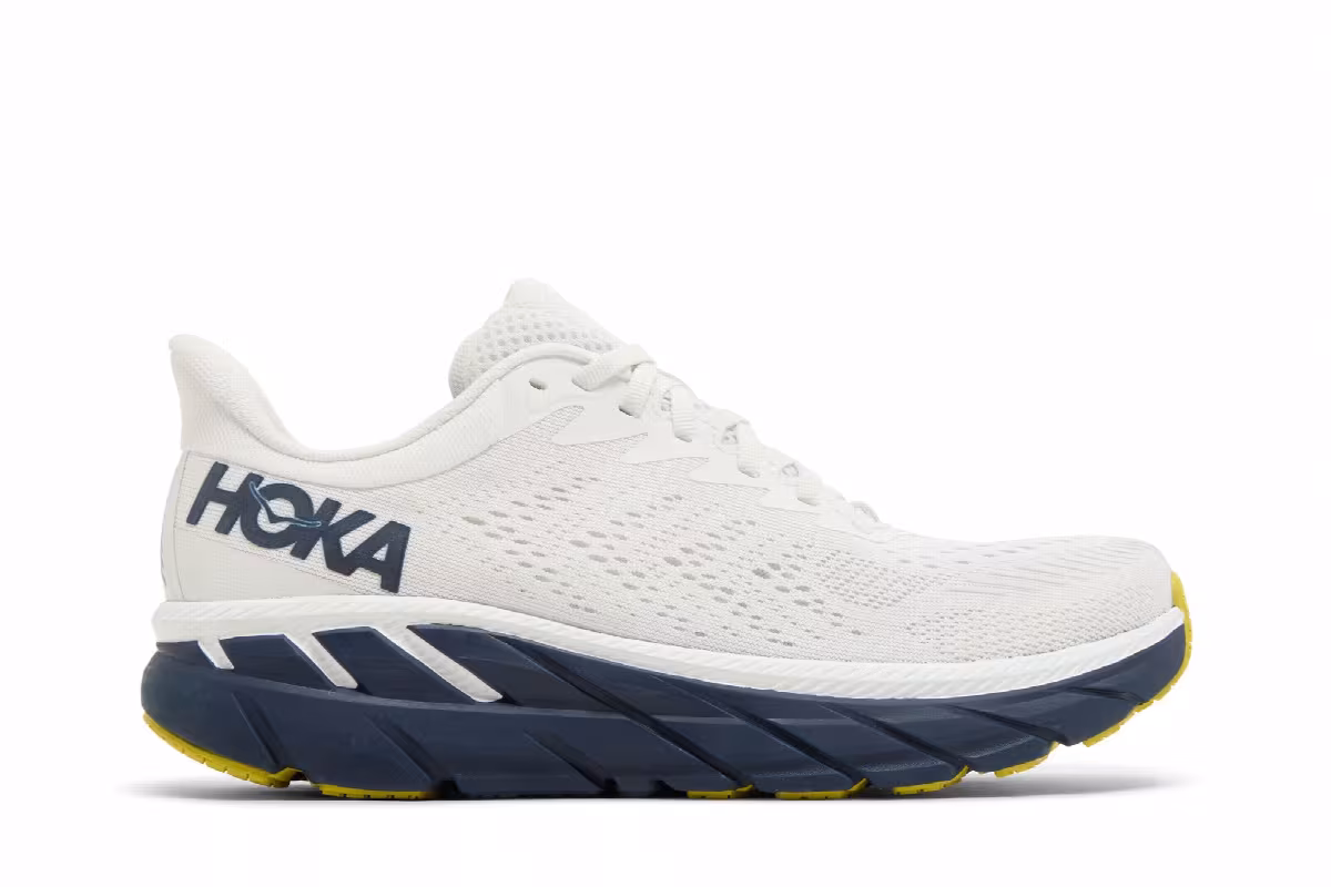 HOKA Women's Clifton 7 Blanc De Blanc Black Iris, view 2