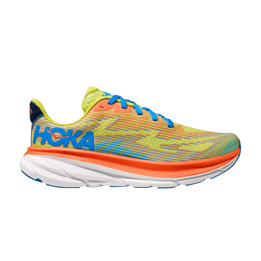 HOKA Clifton 9 Kids Evening Primrose Vibrant Orange