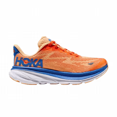 HOKA Clifton 9 Kids 'Vibrant Orange Impala'