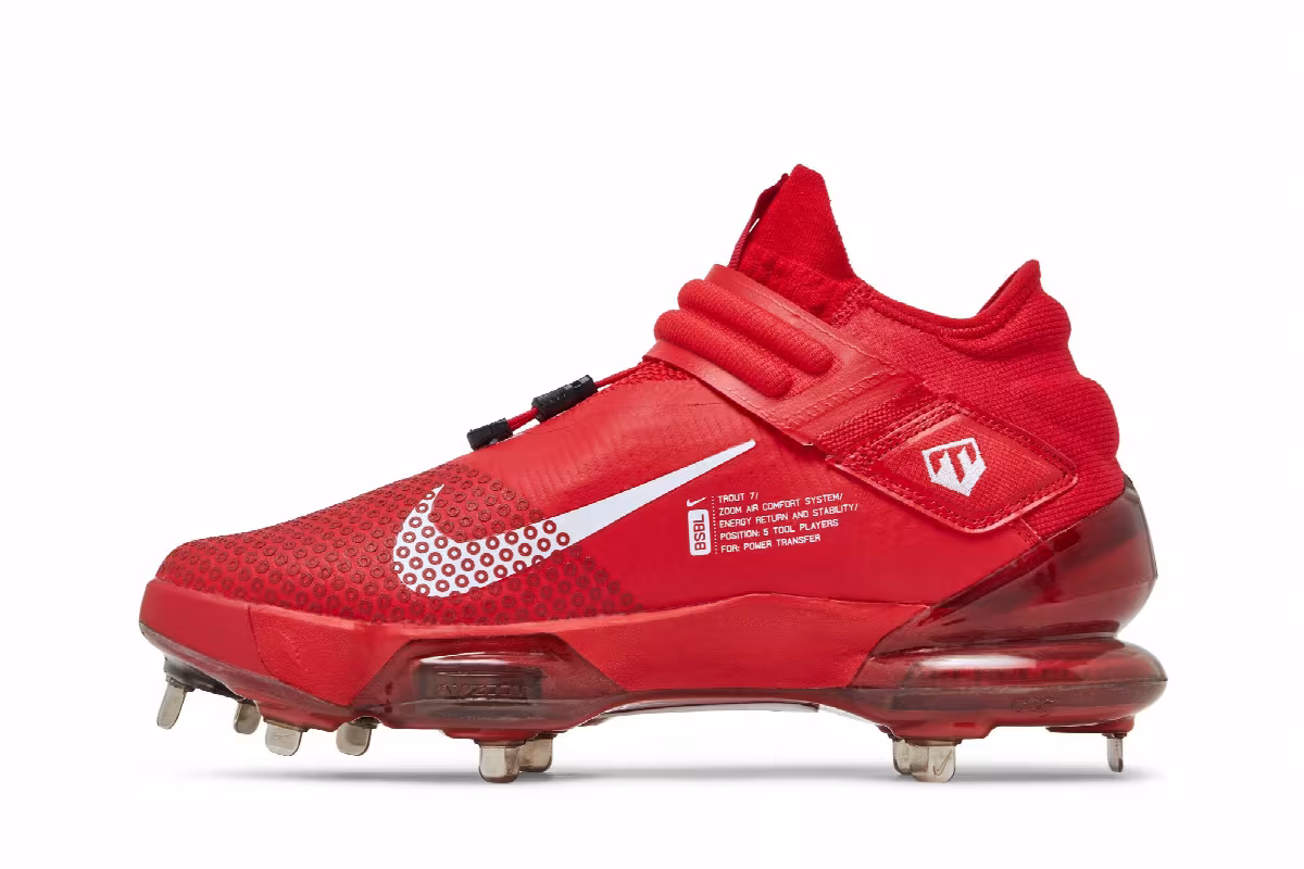 Nike Force Zoom Trout 7 Pro Mid University Red, view 4