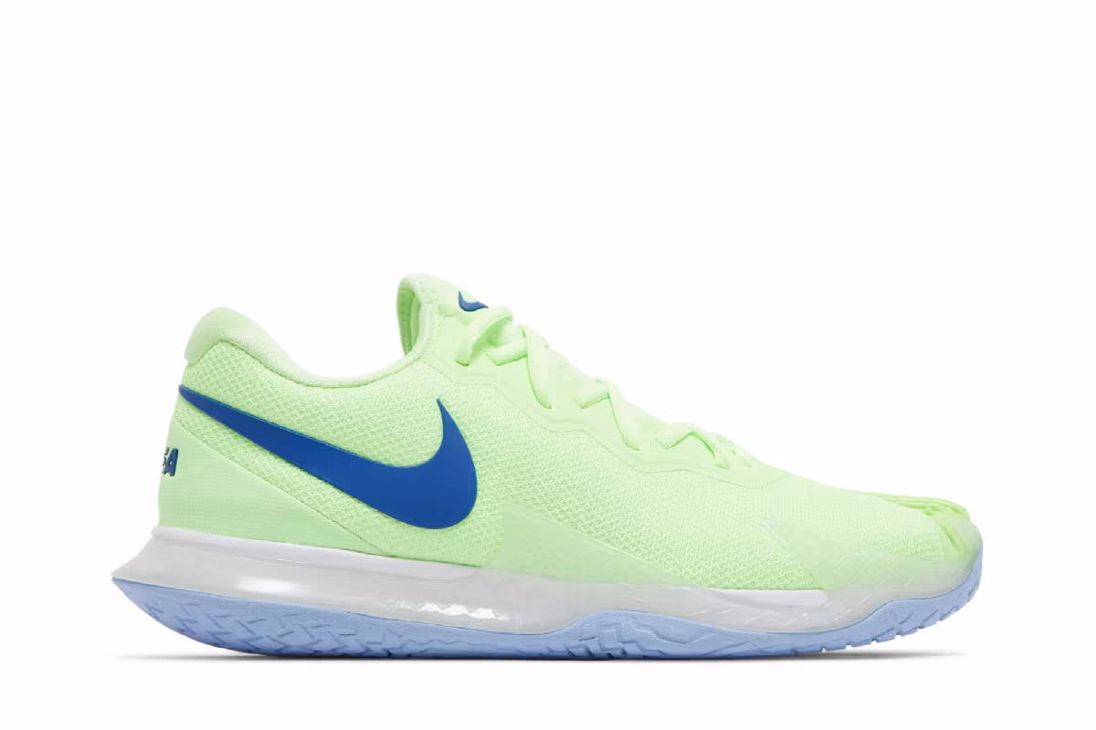 NikeCourt Zoom Vapor Cage 4 Rafa Lime Glow Hyper Blue, view 2