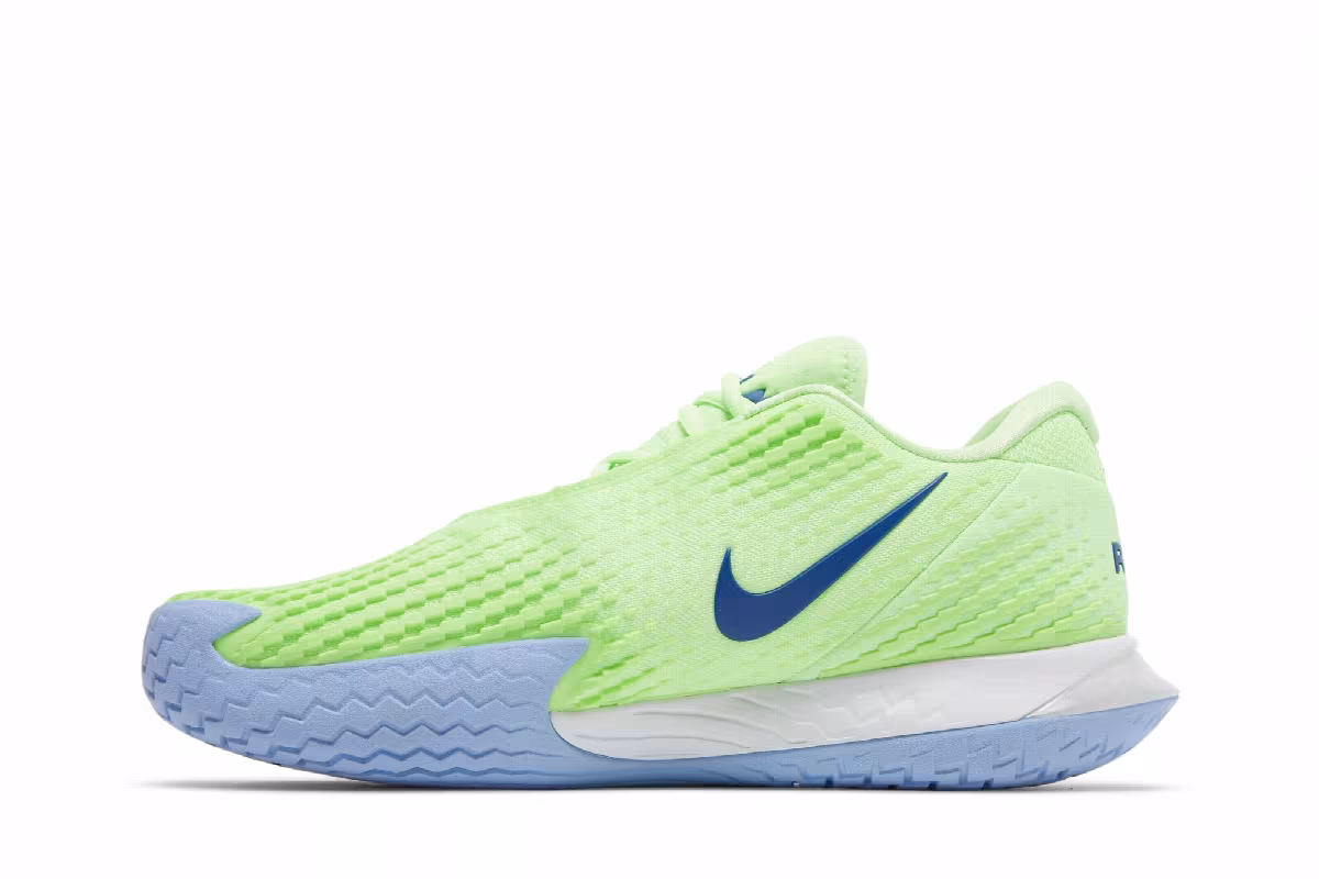NikeCourt Zoom Vapor Cage 4 Rafa Lime Glow Hyper Blue, view 4