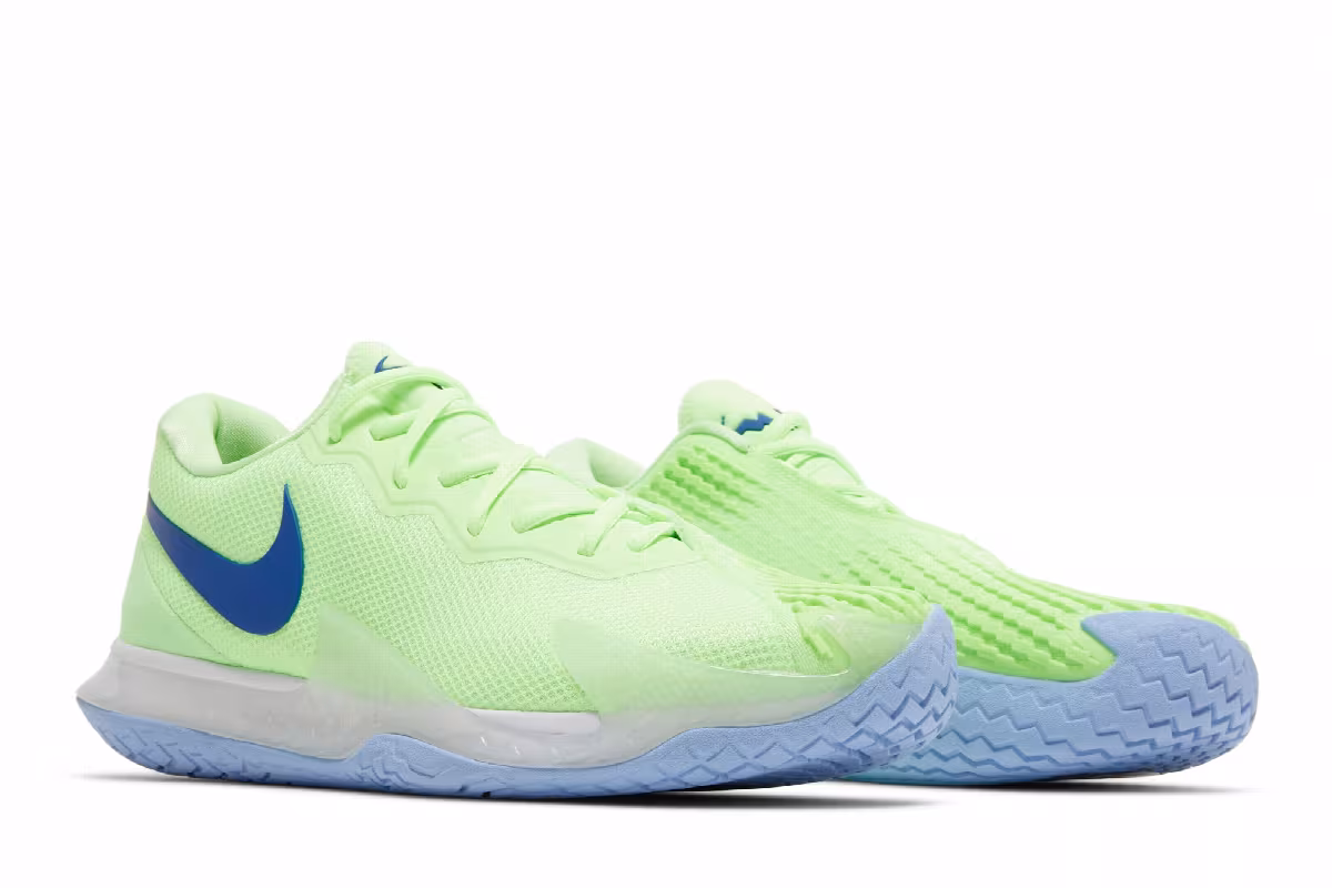 NikeCourt Zoom Vapor Cage 4 Rafa Lime Glow Hyper Blue, view 9