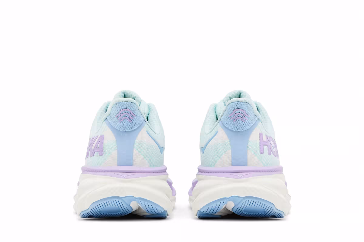 HOKA Women's Clifton 9 Wide Sunlit Ocean Lilac Mist, view 7