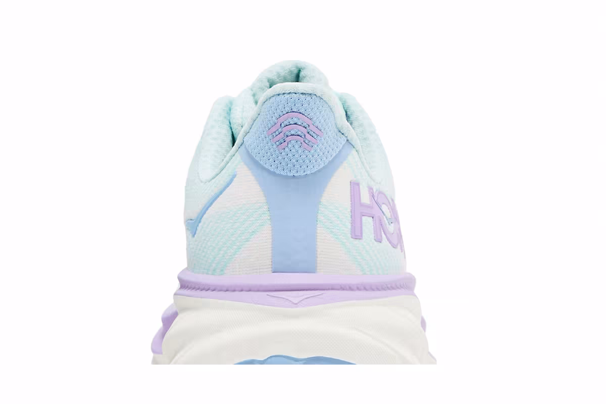 HOKA Women's Clifton 9 Wide Sunlit Ocean Lilac Mist, view 8