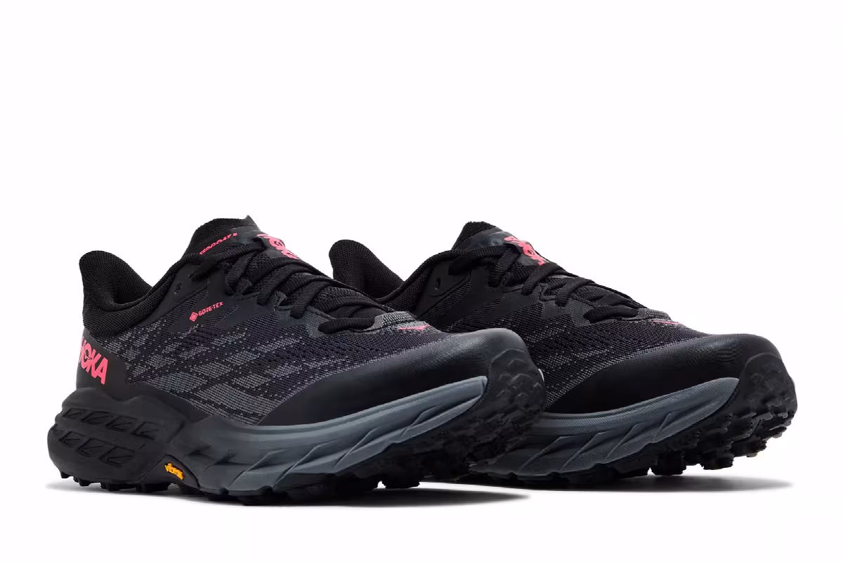 HOKA Women's Speedgoat 5 GORE-TEX Black Red, view 9