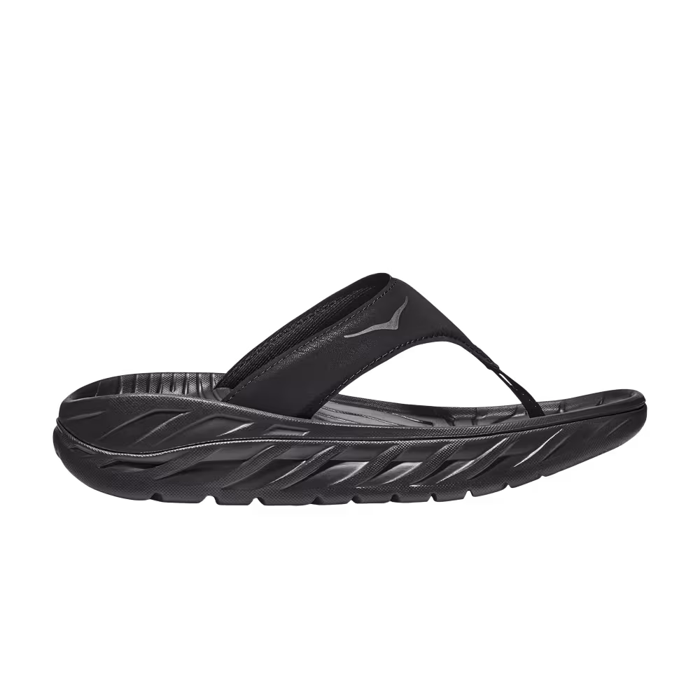 HOKA Women's Ora Recovery Flip Slide Black Dark Gull Grey
