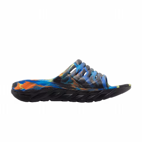 HOKA Ora Recovery Slide 'Swirl - Black Diva Blue'