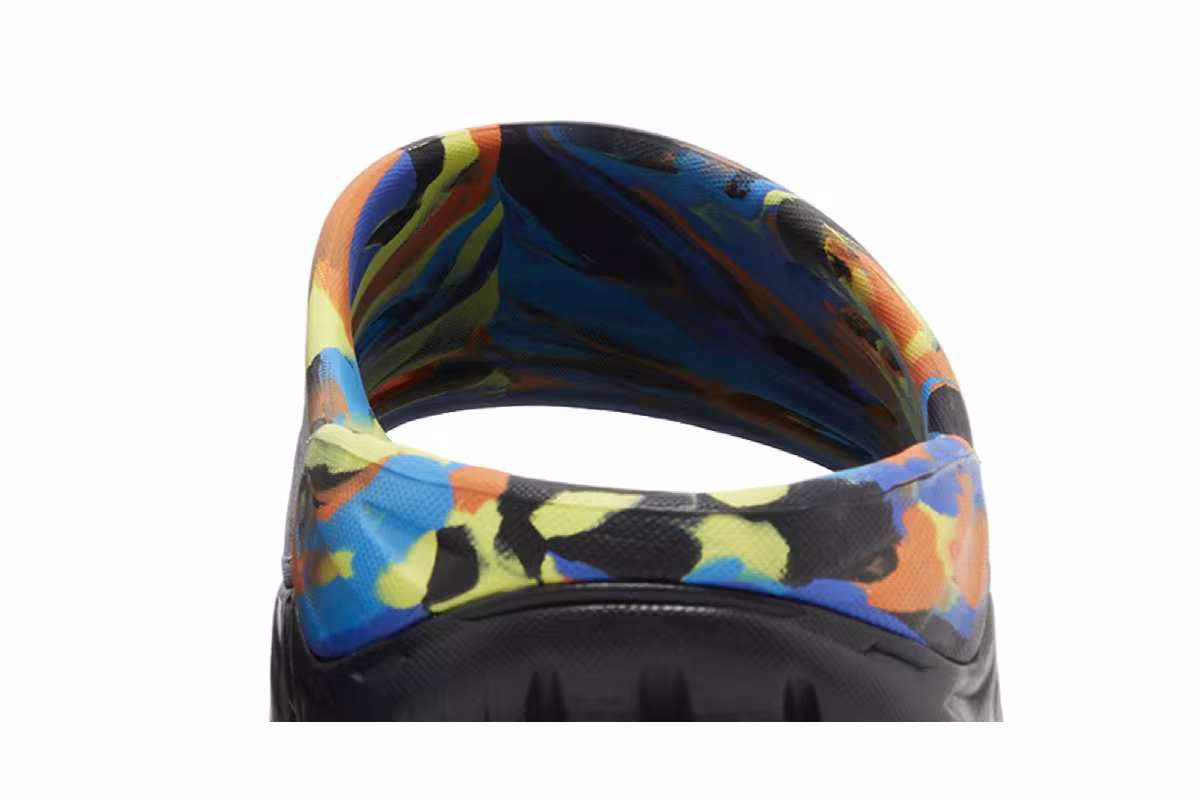 HOKA Ora Recovery Slide Swirl - Black Diva Blue, view 8