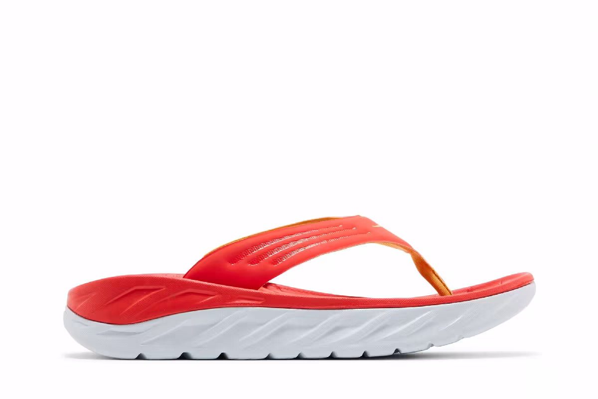 HOKA Ora Recovery Flip Slide Fiesta Amber Yellow, view 2