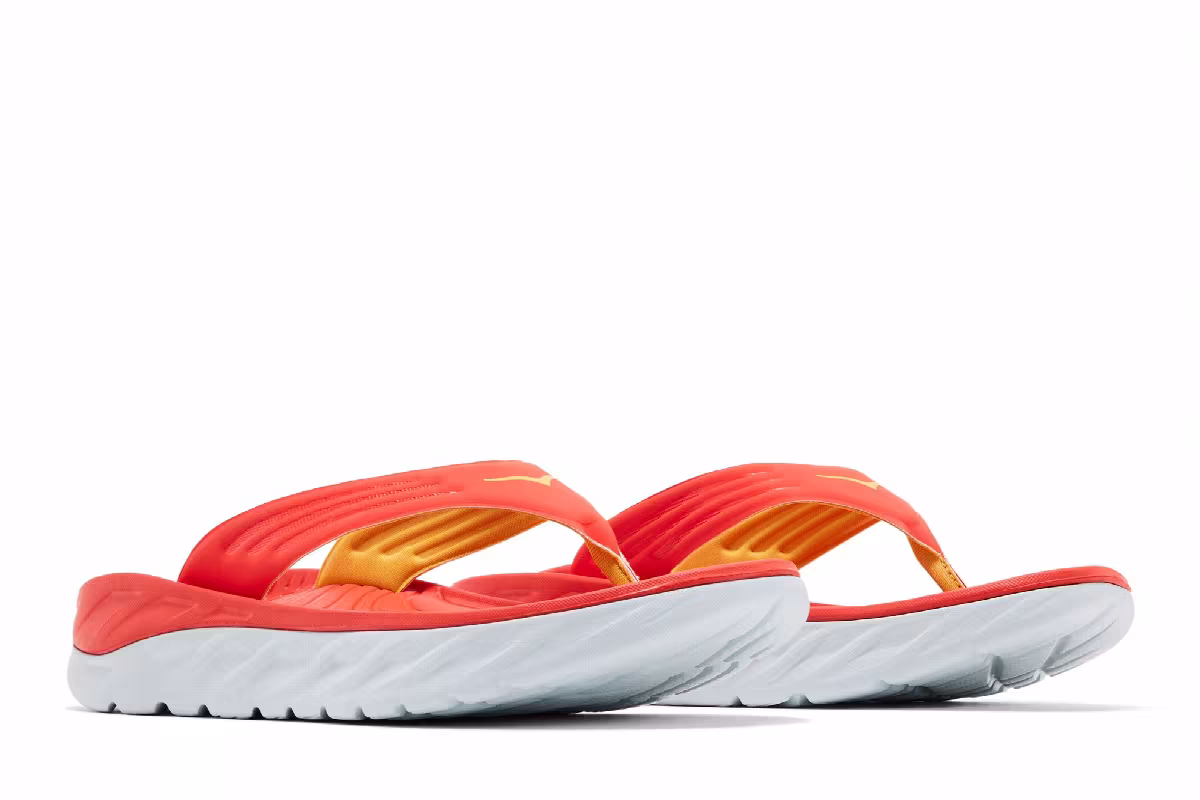 HOKA Ora Recovery Flip Slide Fiesta Amber Yellow, view 9