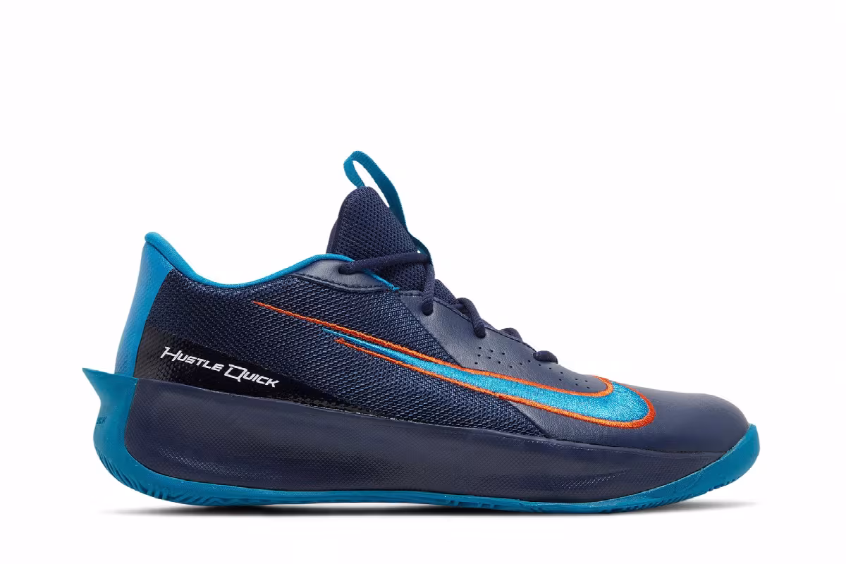 Nike Team Hustle Quick 3 GS Midnight Navy Orange, view 2