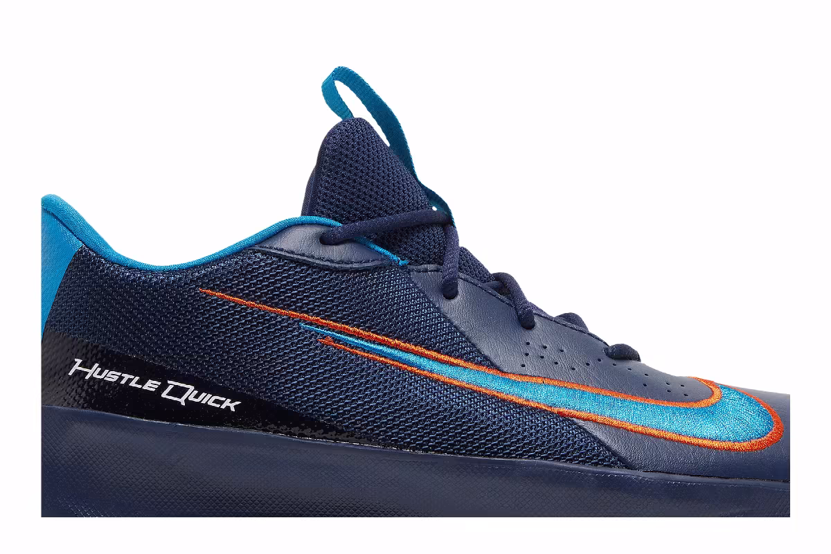 Nike Team Hustle Quick 3 GS Midnight Navy Orange, view 3