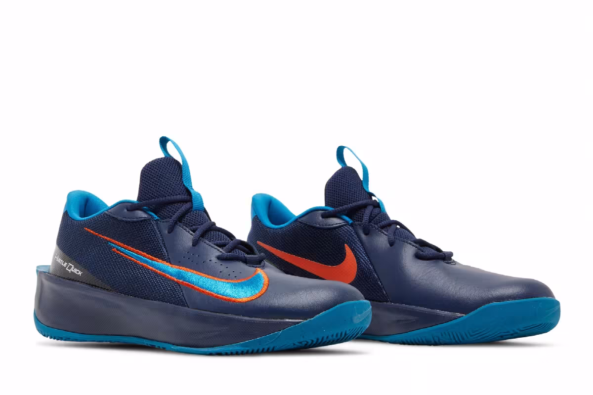 Nike Team Hustle Quick 3 GS Midnight Navy Orange, view 9