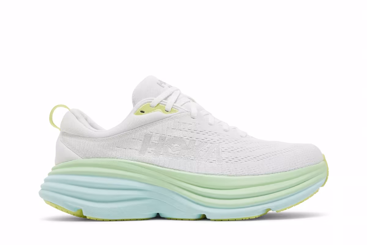 HOKA Women's Bondi 8 Blanc De Blanc Sunlit Ocean, view 2