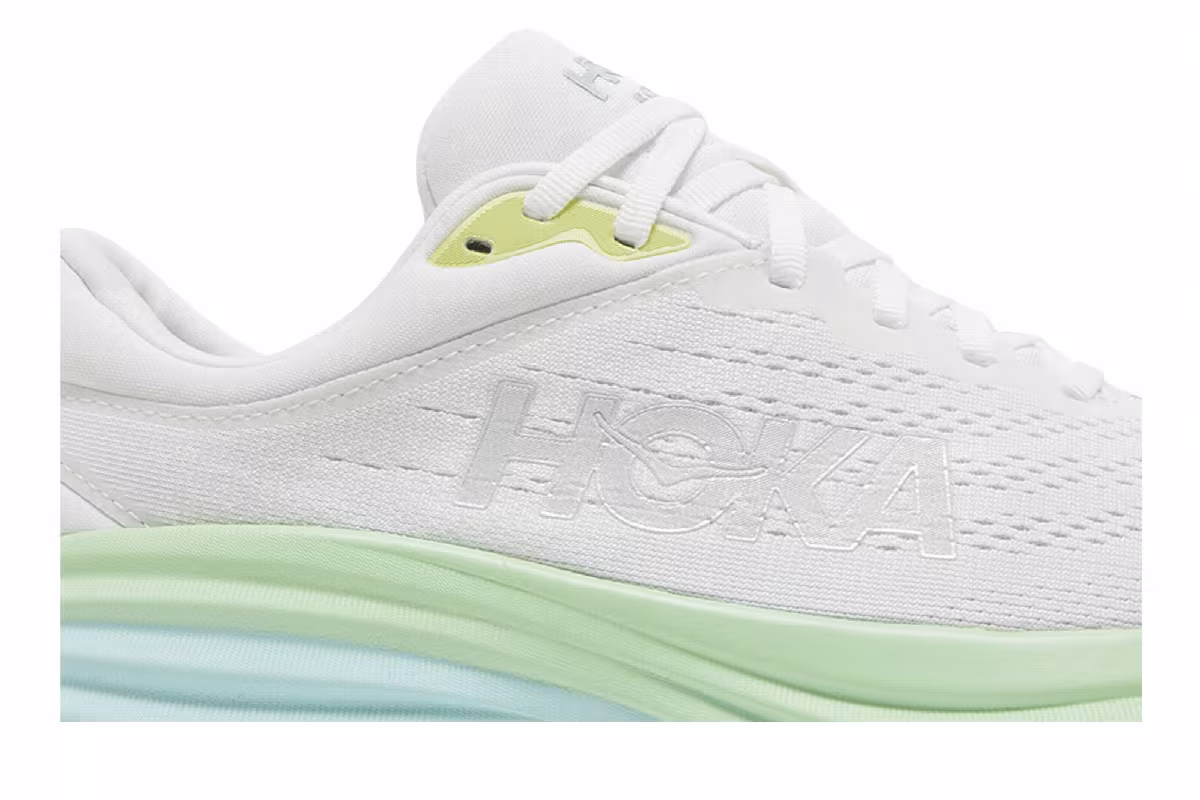 HOKA Women's Bondi 8 Blanc De Blanc Sunlit Ocean, view 3