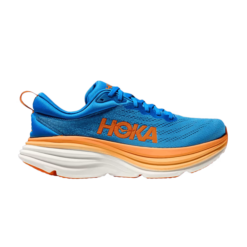 HOKA Bondi 8 2E Wide Coastal Sky Vibrant Orange