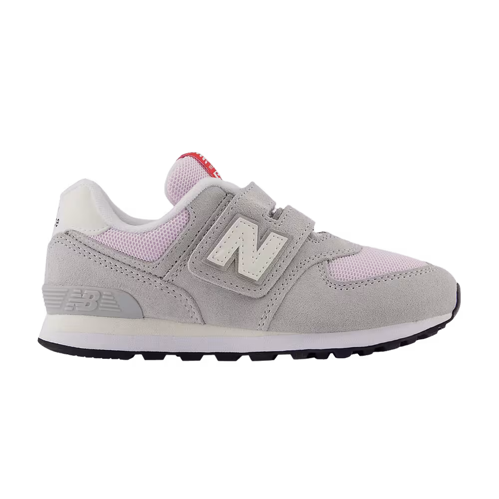 New Balance 574 Hook & Loop Little Kid Wide Brighton Grey Light Raspberry