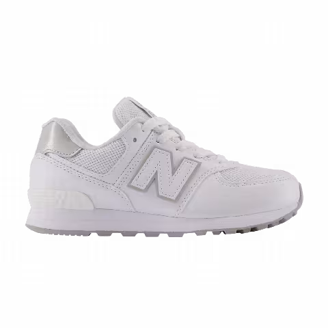 New Balance 574 Little Kid Wide 'White Silver Metallic'
