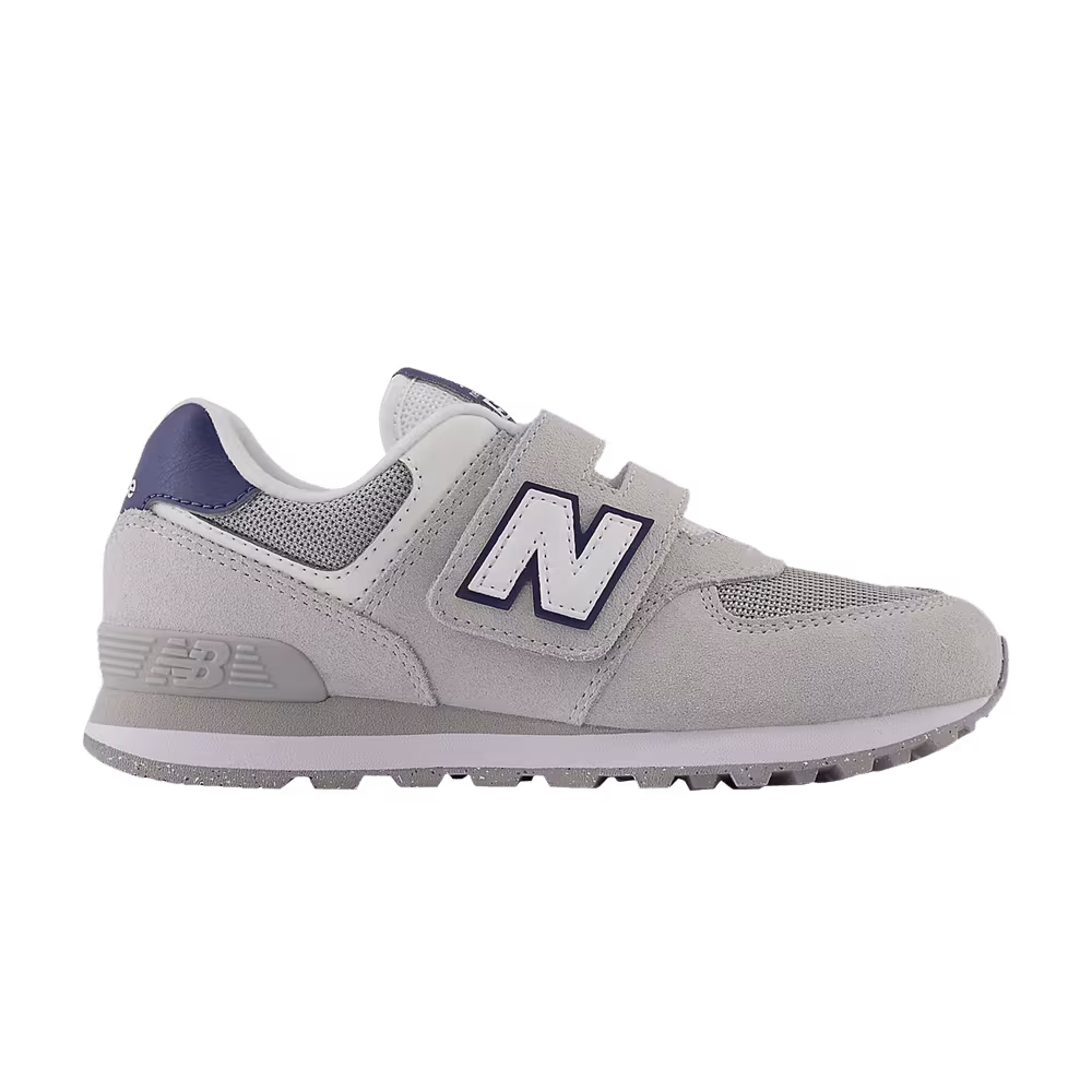 New Balance 574 Hook & Loop Little Kid Wide Brighton Grey Navy